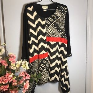 Boho style patch work a line top